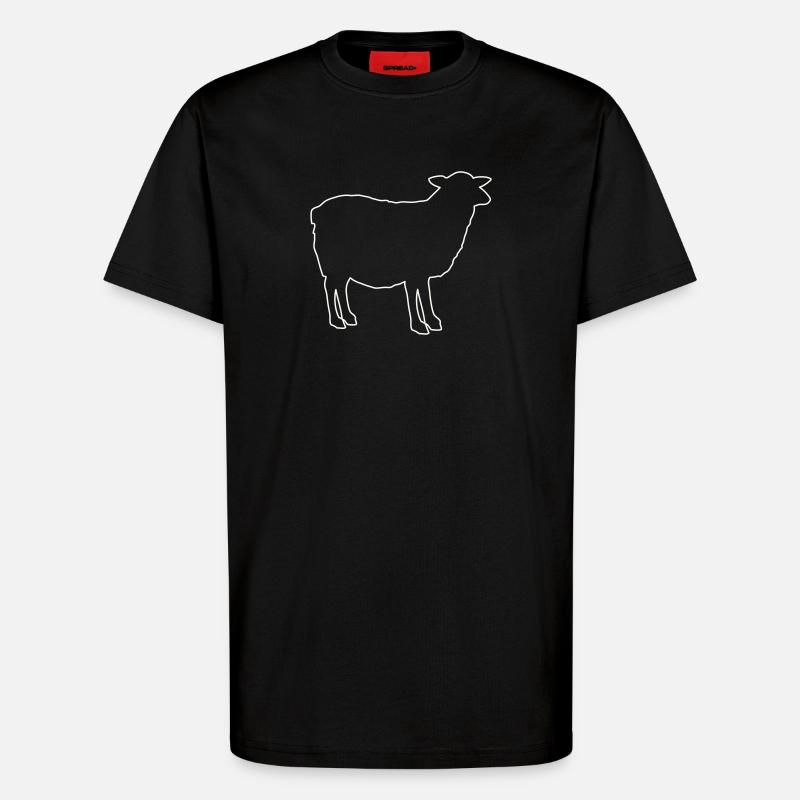Schaf Silhouette - T-Shirt - made by SPREAD - SOLID BLACK
