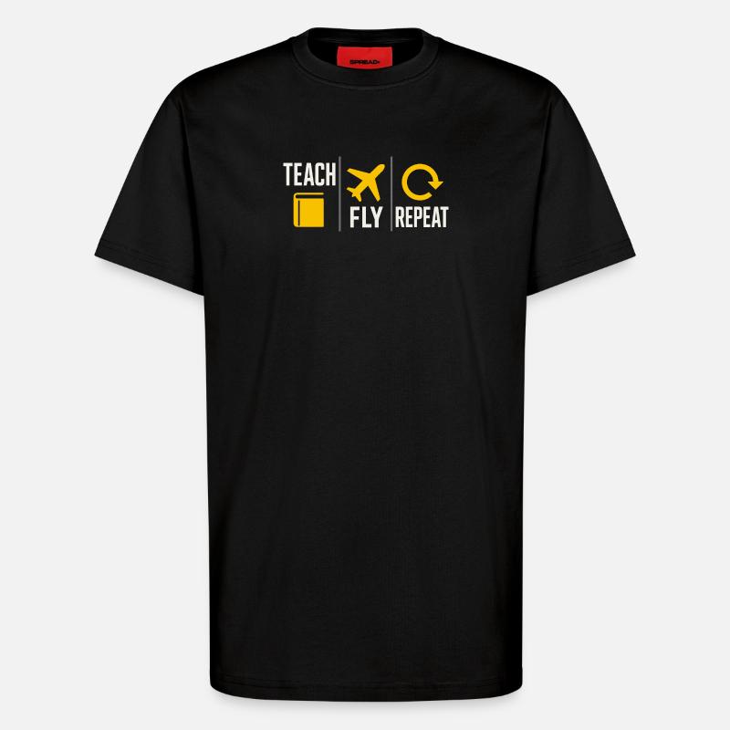 Fluglehrer Cfi Pilot Luftfahrtlehrer - T-Shirt - made by SPREAD - SOLID BLACK