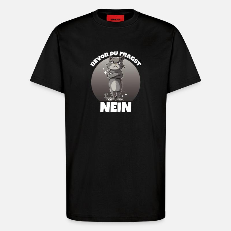 Grim Cat : Pas de dire - T-shirt bio décontracté fabriqué en UE - SOLID BLACK