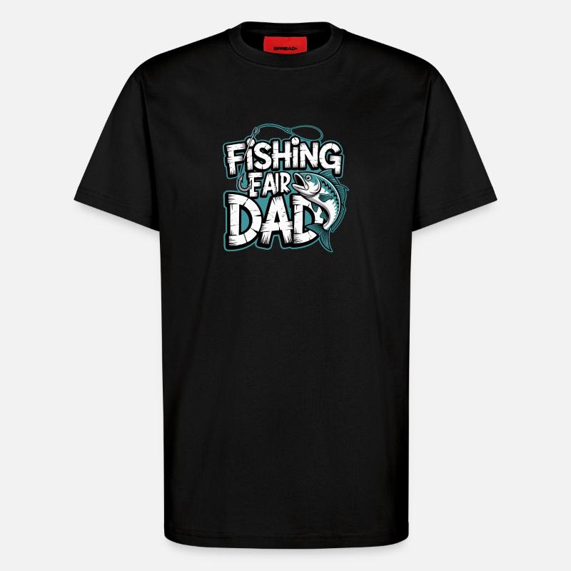 Fischfang Papa Comic Tee - T-Shirt - made by SPREAD - SOLID BLACK