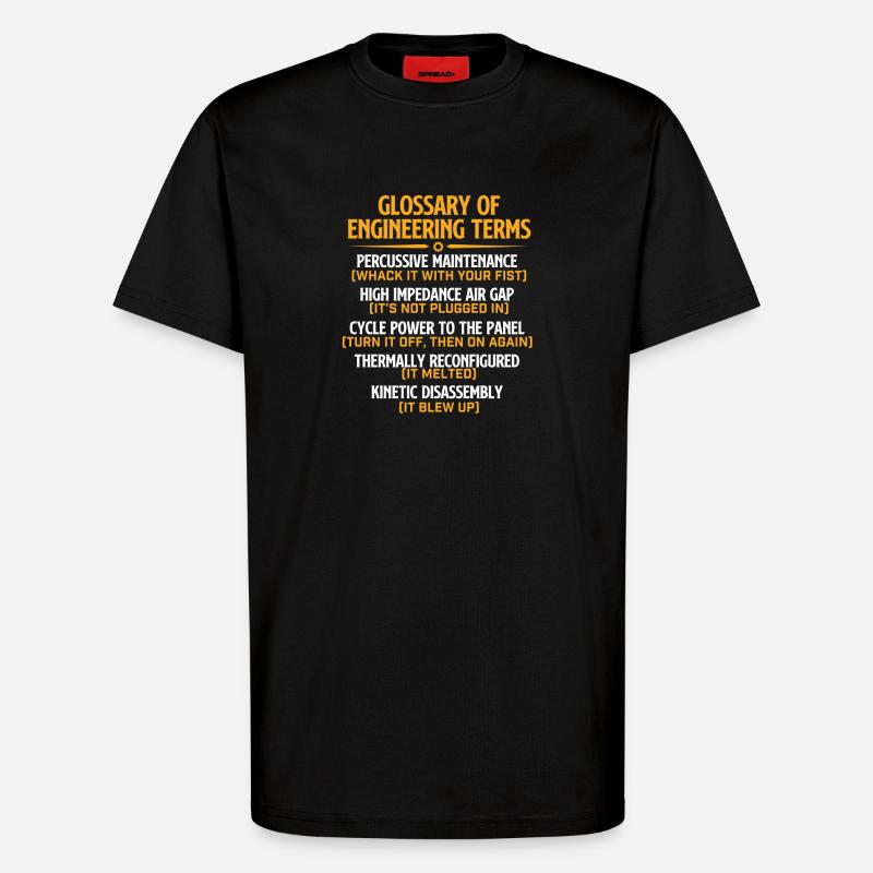 Glossar der technischen Begriffe Lustige Mechanik - T-Shirt - made by SPREAD - SOLID BLACK