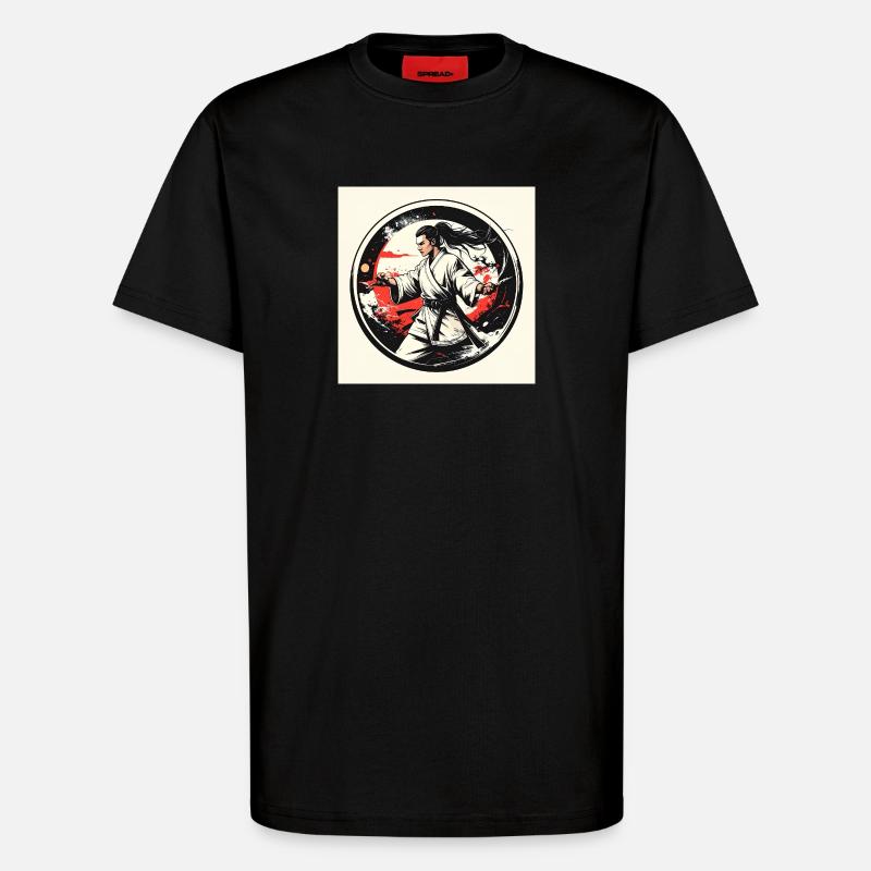 Kampfkunstheld im weißen Gi - T-Shirt - made by SPREAD - SOLID BLACK