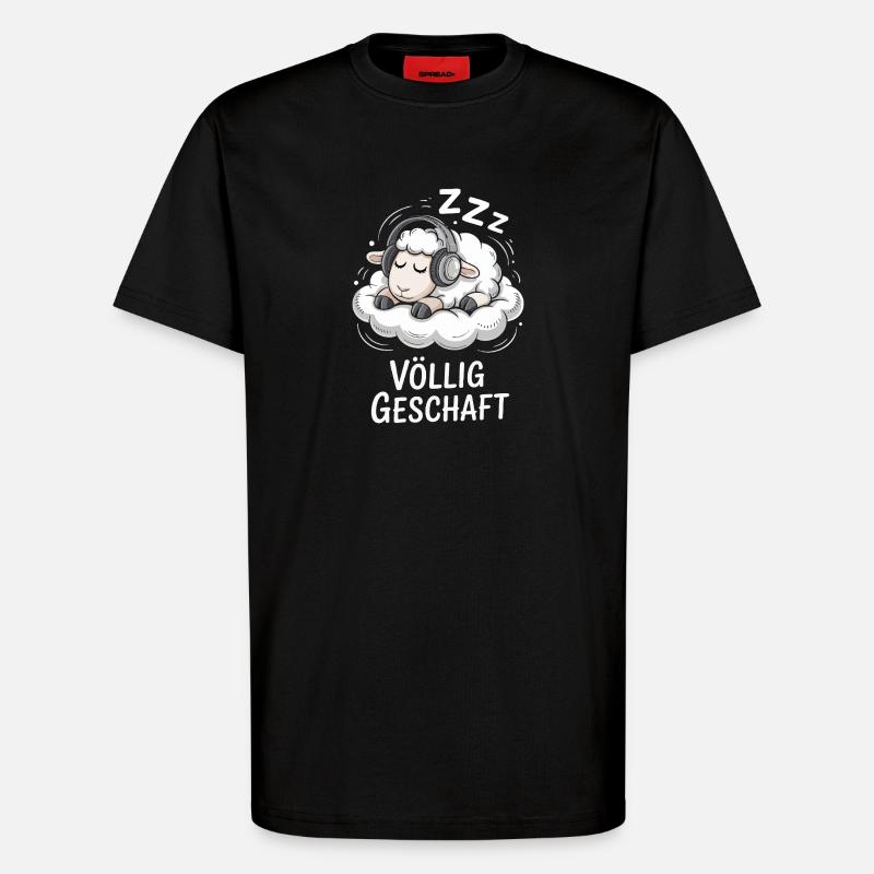 Conception de mouton entièrement réalisée - T-shirt bio décontracté fabriqué en UE - SOLID BLACK