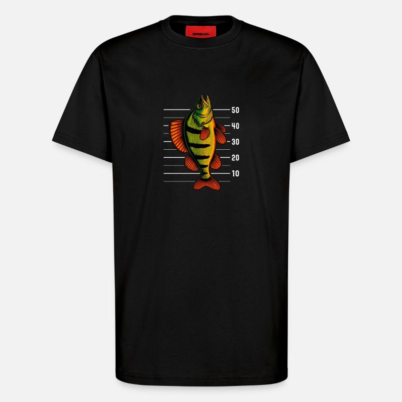 Barsch Flussbarsch Barsche Barsch Köder - T-Shirt - made by SPREAD - SOLID BLACK
