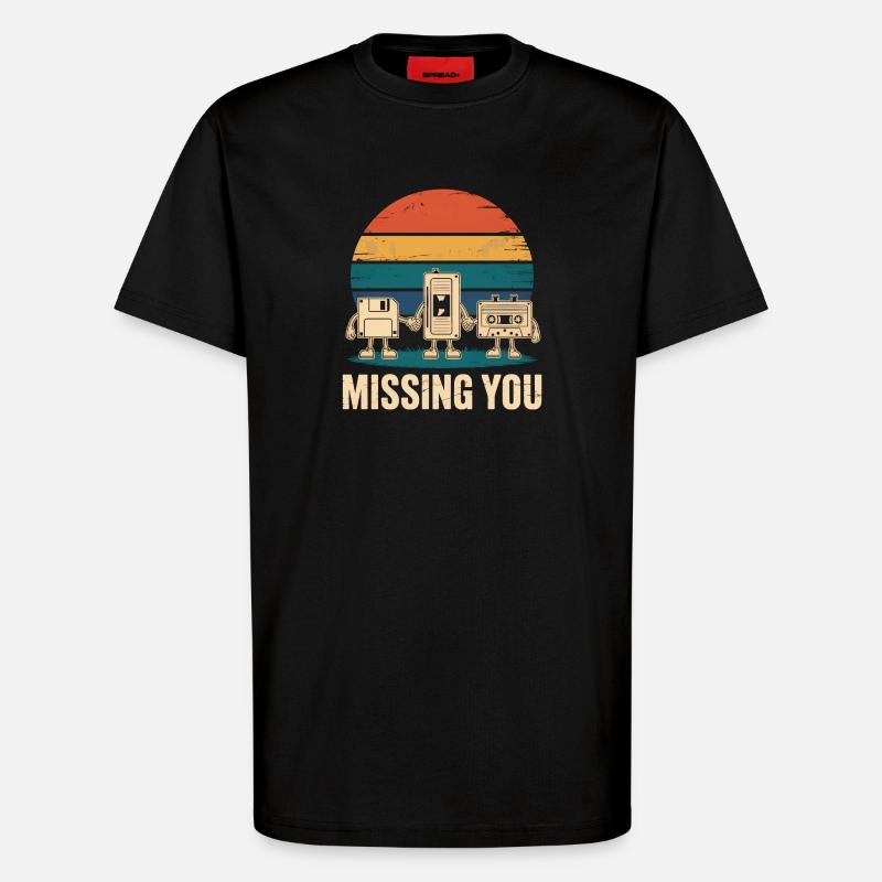 Kassette VHS Floppy Disc Diskette Retro - T-Shirt - made by SPREAD - SOLID BLACK