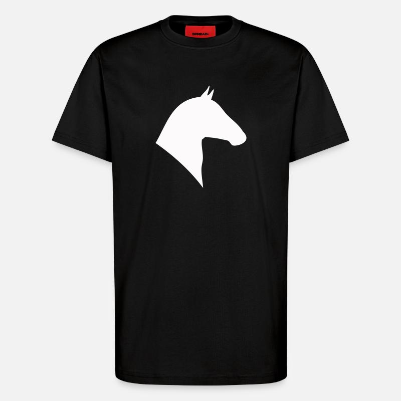 Pferdekopf Silhouette - T-Shirt - made by SPREAD - SOLID BLACK