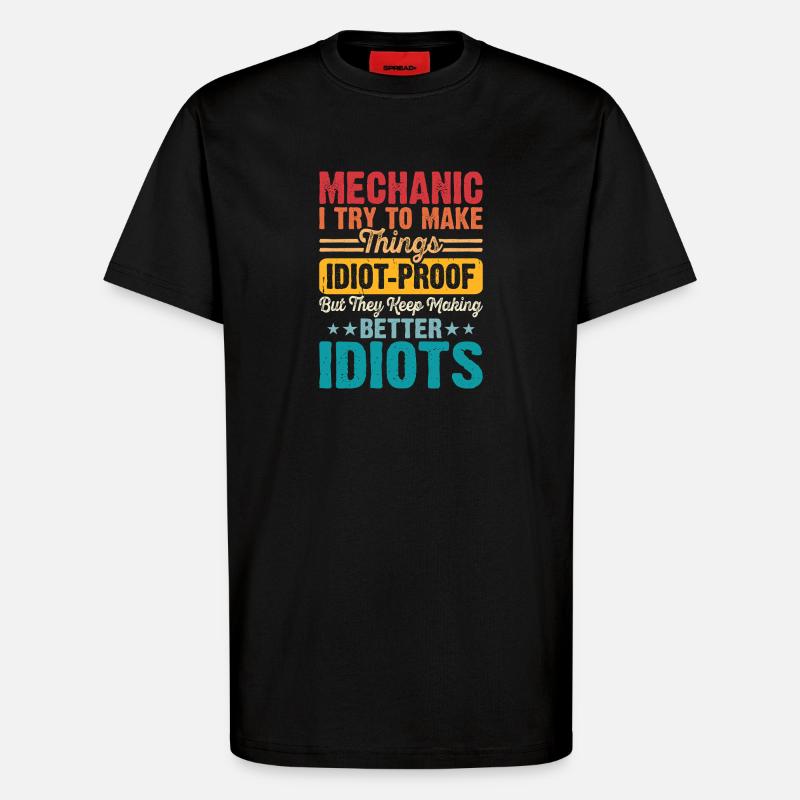 Mechanic Mechatronics Technician Handyman Gift - T-Shirt - made by SPREAD - SOLID BLACK
