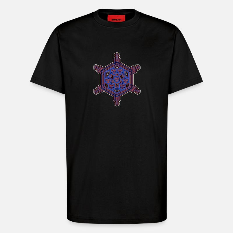 Fraktal Evolution Experience Stern Hexagon Muster - T-Shirt - made by SPREAD - SOLID BLACK