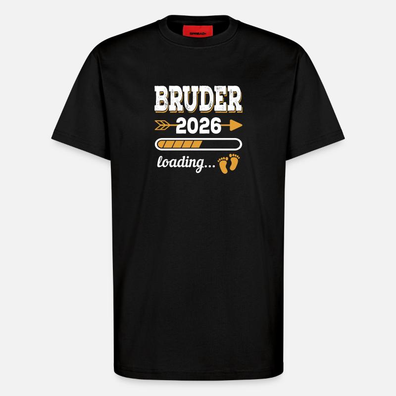 Brother 2026 Loading Siblings-to-be Gift - T-Shirt - made by SPREAD - SOLID BLACK