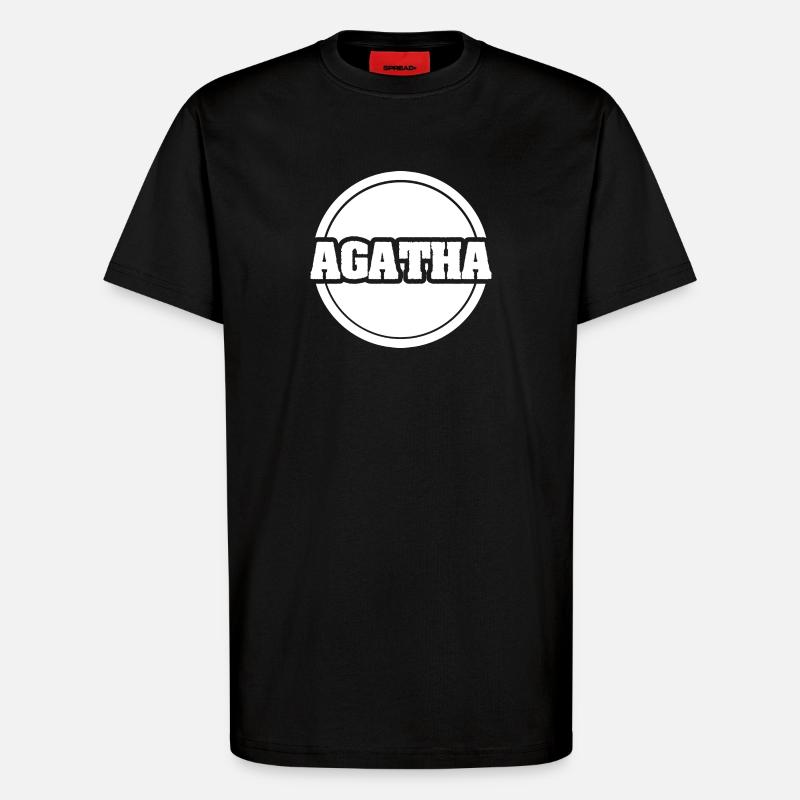 Agatha as a given name - T-Shirt - made by SPREAD - SOLID BLACK