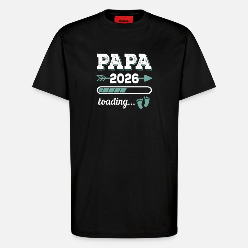 Papa 2026 Loading Werdender Vater Geschenkidee - T-Shirt - made by SPREAD - SOLID BLACK