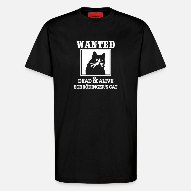Schrödingers Katze gesucht, Nerdiges Quantenphysik - T-Shirt - made by SPREAD - SOLID BLACK