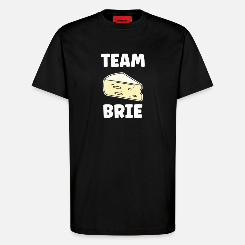 Humor Brie-Käse - T-Shirt - made by SPREAD - SOLID BLACK