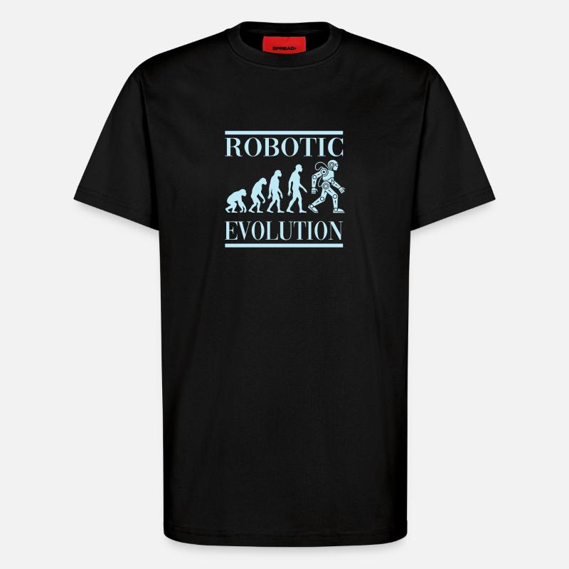 Robot Evolution Progress Human Future - T-Shirt - made by SPREAD - SOLID BLACK
