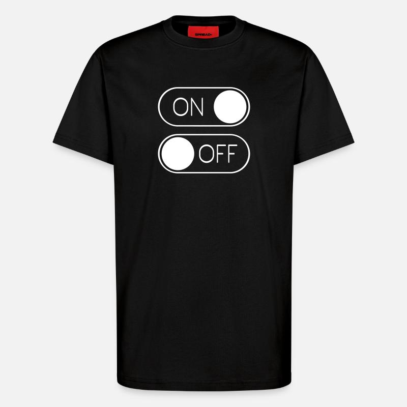 Basculer le graphique Activé Désactivé Interrupteur - T-shirt bio décontracté fabriqué en UE - SOLID BLACK
