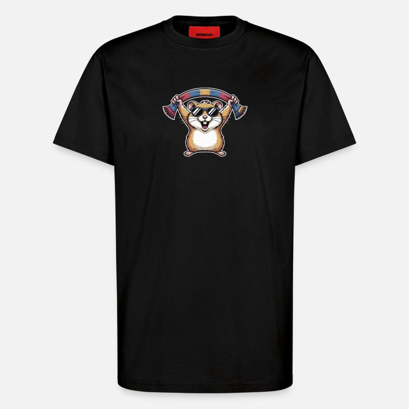 Hamster mit Sonnenbrille Schal - T-Shirt - made by SPREAD - SOLID BLACK
