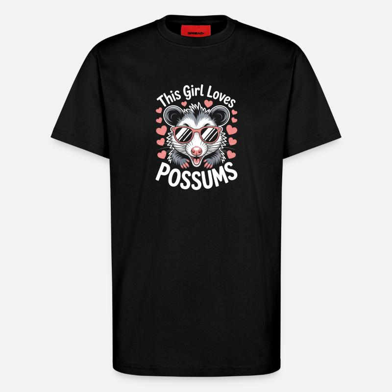 Opossum Spruch Beutelratte Lustig Opossum Geschenk - T-Shirt - made by SPREAD - SOLID BLACK
