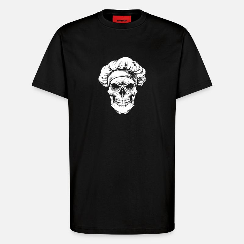 Kochskull Gothic Küchenkunst - T-Shirt - made by SPREAD - SOLID BLACK