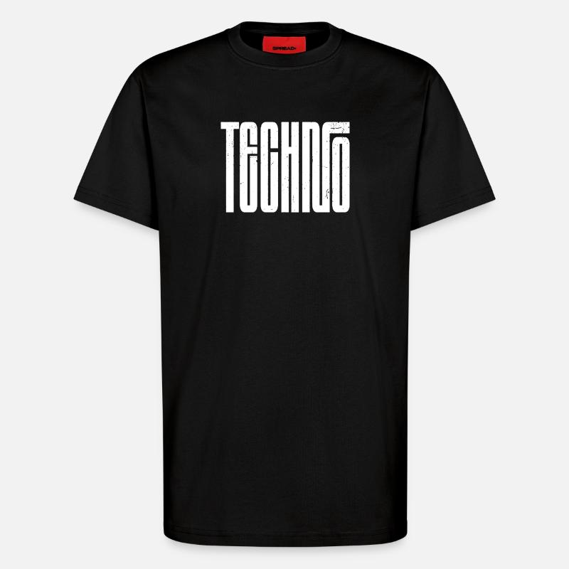 Techno Bold Retro Typography - T-Shirt - made by SPREAD - SOLID BLACK