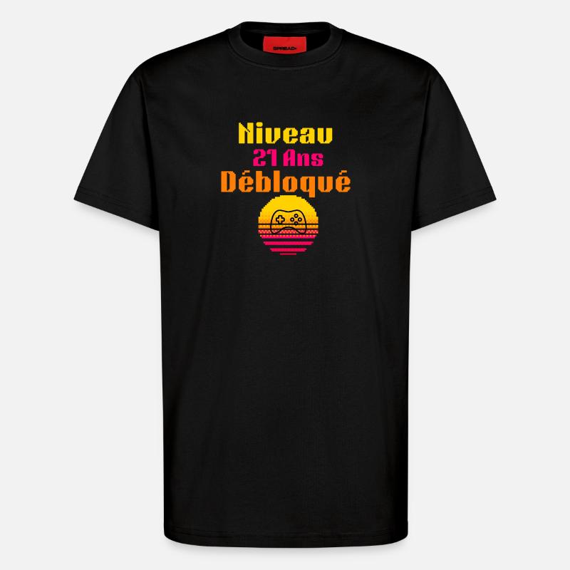 Level 21 Freigeschaltet - T-Shirt - made by SPREAD - SOLID BLACK