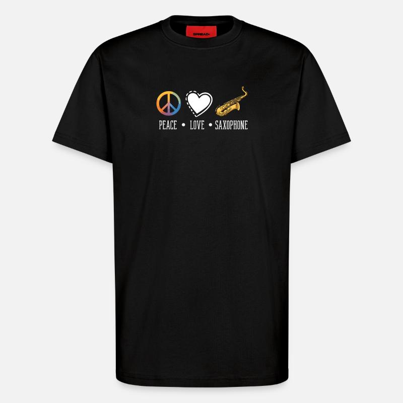 Saxofon - T-Shirt - made by SPREAD - SOLID BLACK