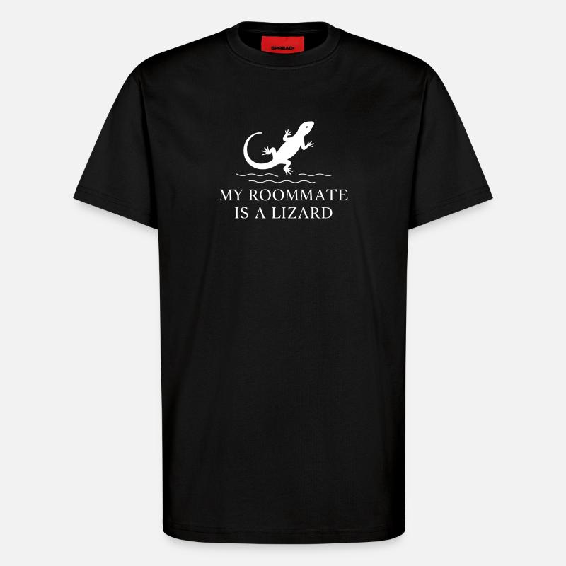 Mein Mitbewohner ist eine Echse - T-Shirt - made by SPREAD - SOLID BLACK