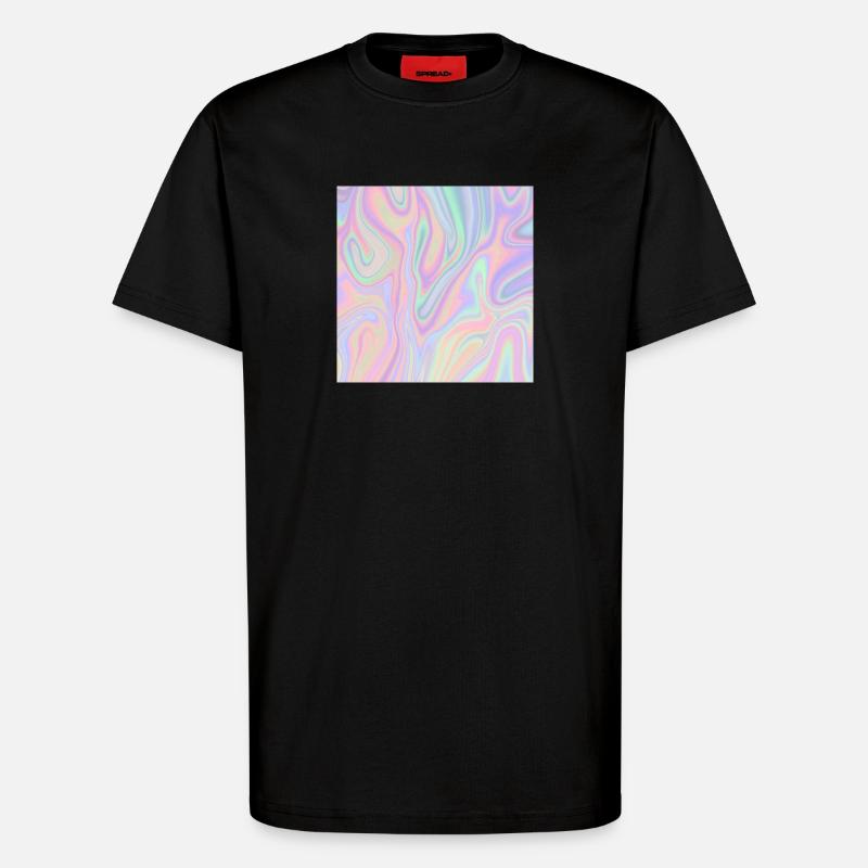 Iridescent Abstract Liquid Pastel Pattern - T-Shirt - made by SPREAD - SOLID BLACK