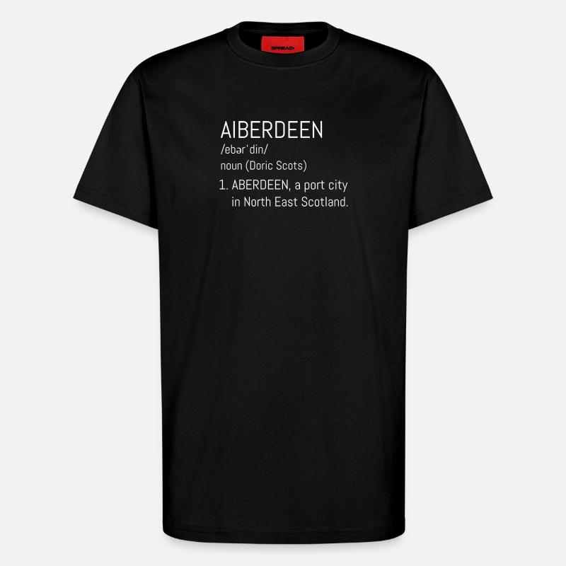 Aberdeen Doric City Script - T-Shirt - made by SPREAD - SOLID BLACK