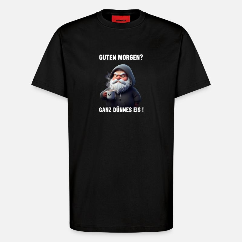 Grummel Weihnachtsmann Dünnes Eis Spruch - T-shirt bio décontracté fabriqué en UE - SOLID BLACK