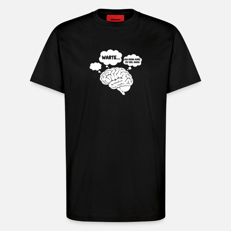 Brain Thoughts Comic - T-shirt bio décontracté fabriqué en UE - SOLID BLACK
