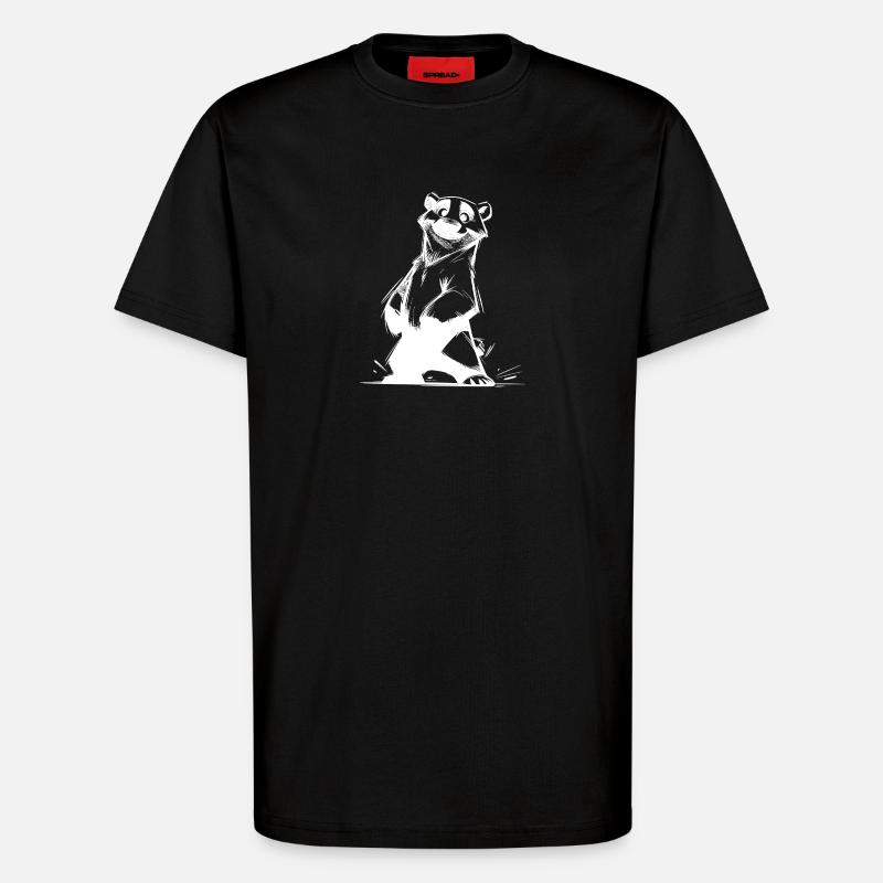 Lächelnder Eisbär Lieblingsmaskottchen Skizze - T-Shirt - made by SPREAD - SOLID BLACK