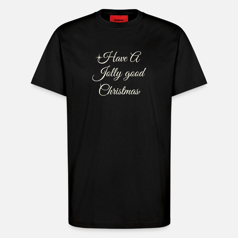 Have A Jolly Christmas Script - T-Shirt - made by SPREAD - SOLID BLACK