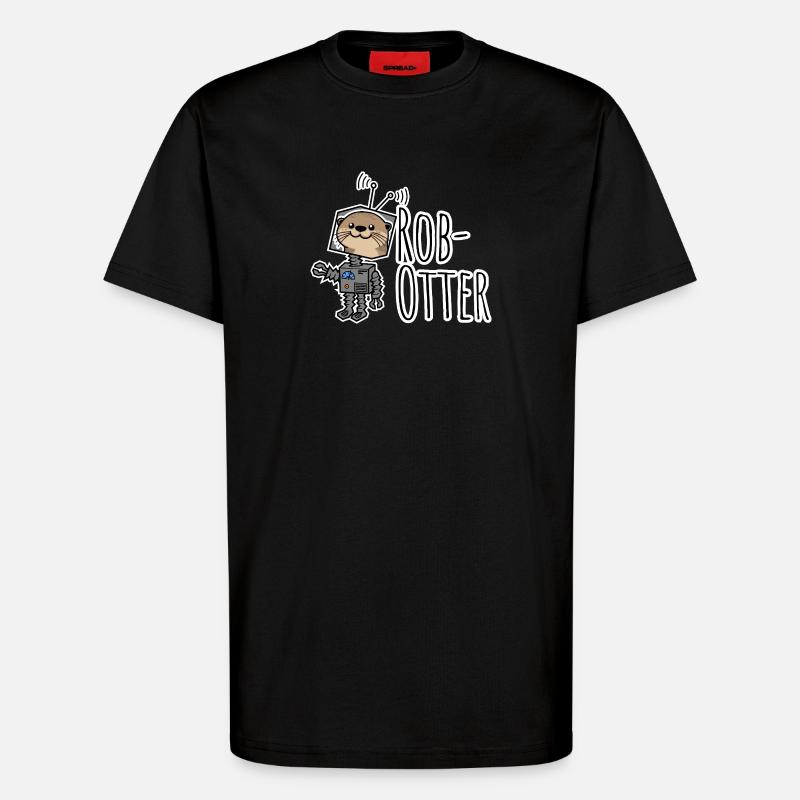 Rob-Otter - Halb Otter halb Roboter Flachwitz! - T-Shirt - made by SPREAD - SOLID BLACK