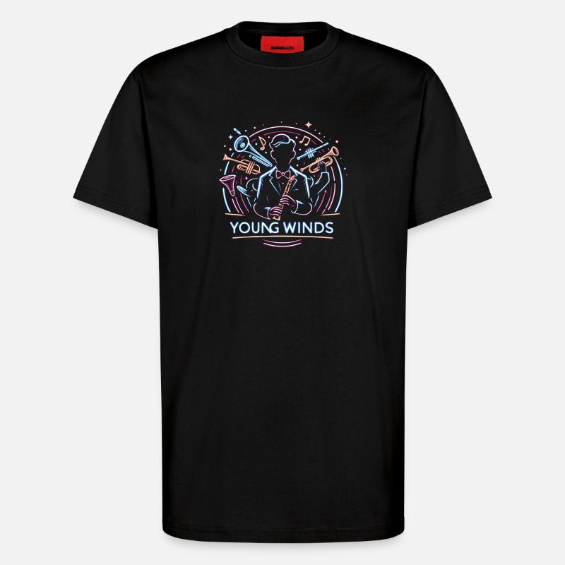 Neon Jazz Young Winds - T-Shirt - made by SPREAD - SOLID BLACK
