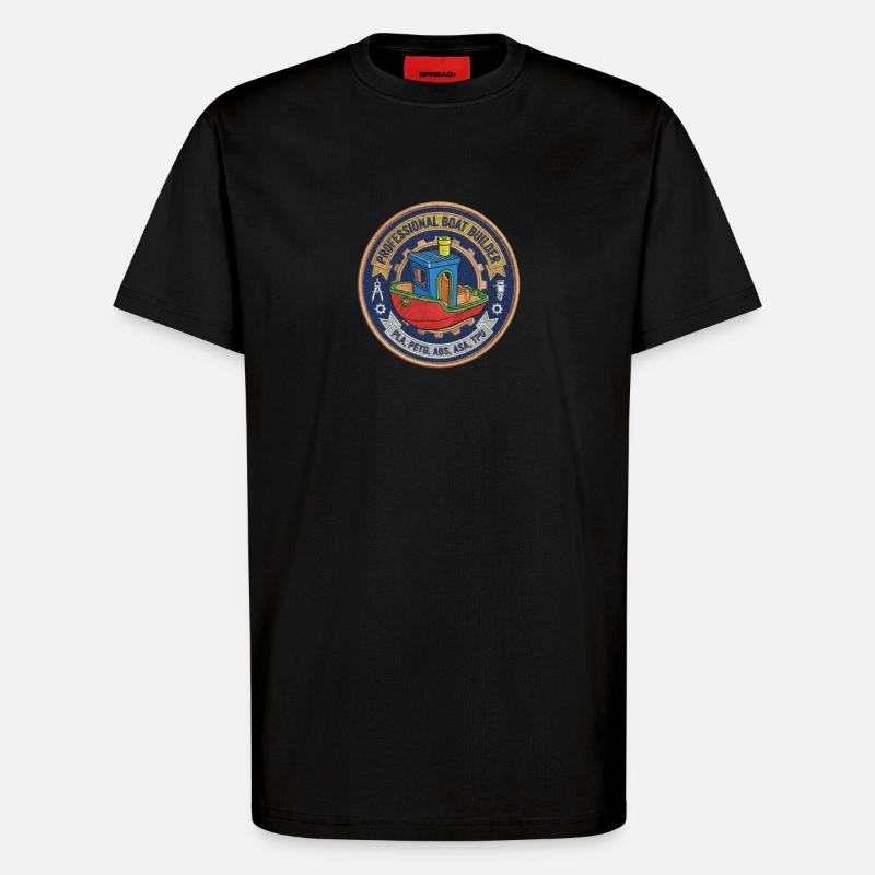 Constructeur professionnel de bateaux Benchy Patch - T-shirt bio décontracté fabriqué en UE - SOLID BLACK