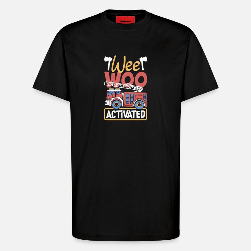 Wee Woo Squad Fire Tiny Firefighter - T-Shirt - made by SPREAD - SOLID BLACK