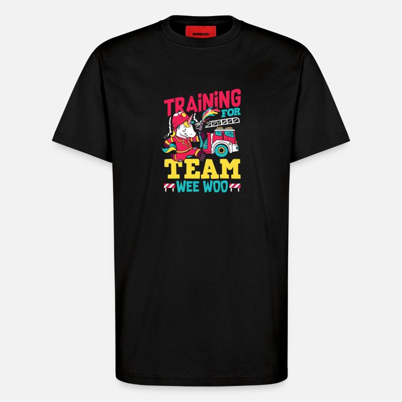Wee Woo Squad Fire Tiny Firefighter - T-Shirt - made by SPREAD - SOLID BLACK
