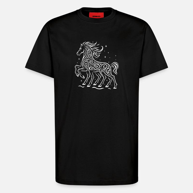 Rauhnächte Odin : Sleipnir à cheval - Chasse sauvage - T-shirt bio décontracté fabriqué en UE - SOLID BLACK