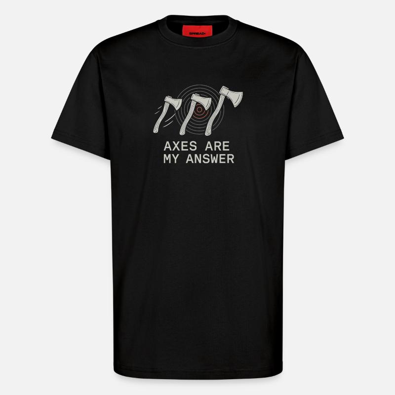 Frauen Axtwerfen Geschenk I Steckäxte - T-Shirt - made by SPREAD - SOLID BLACK
