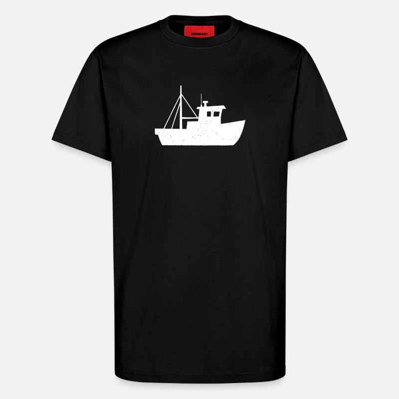 Fischkutter Boot Nordsee Vektor - T-Shirt - made by SPREAD - SOLID BLACK