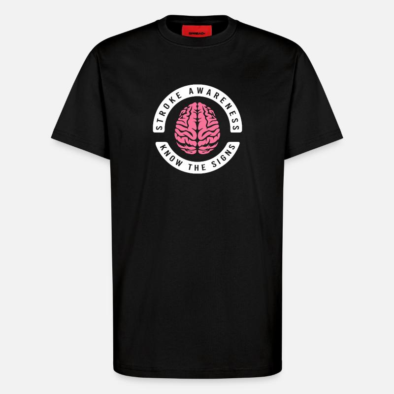 Hirnschlag Schlaganfall - T-Shirt - made by SPREAD - SOLID BLACK