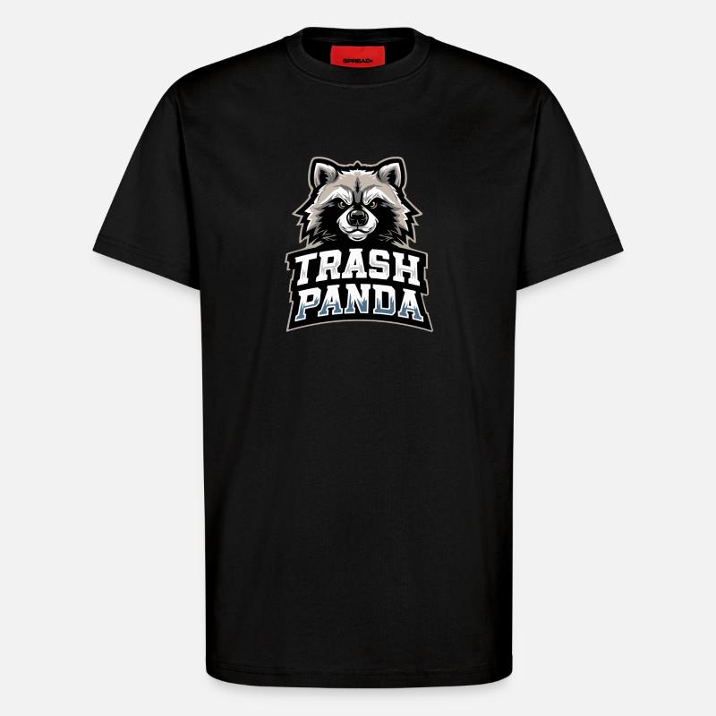 Trash Panda Waschbär Emblem - T-Shirt - made by SPREAD - SOLID BLACK
