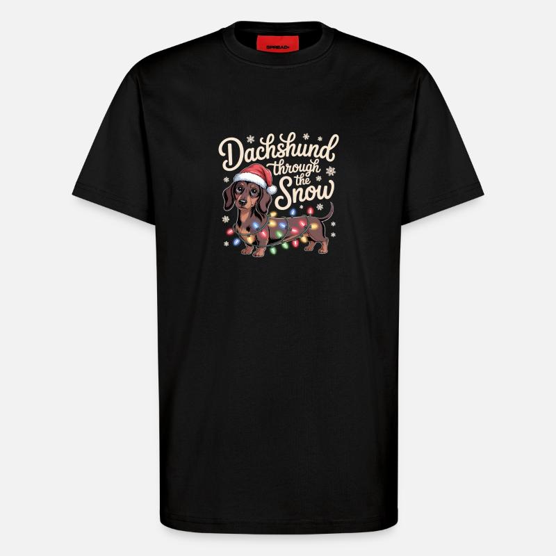 Weihnachtsdackel durch den Schnee - T-Shirt - made by SPREAD - SOLID BLACK