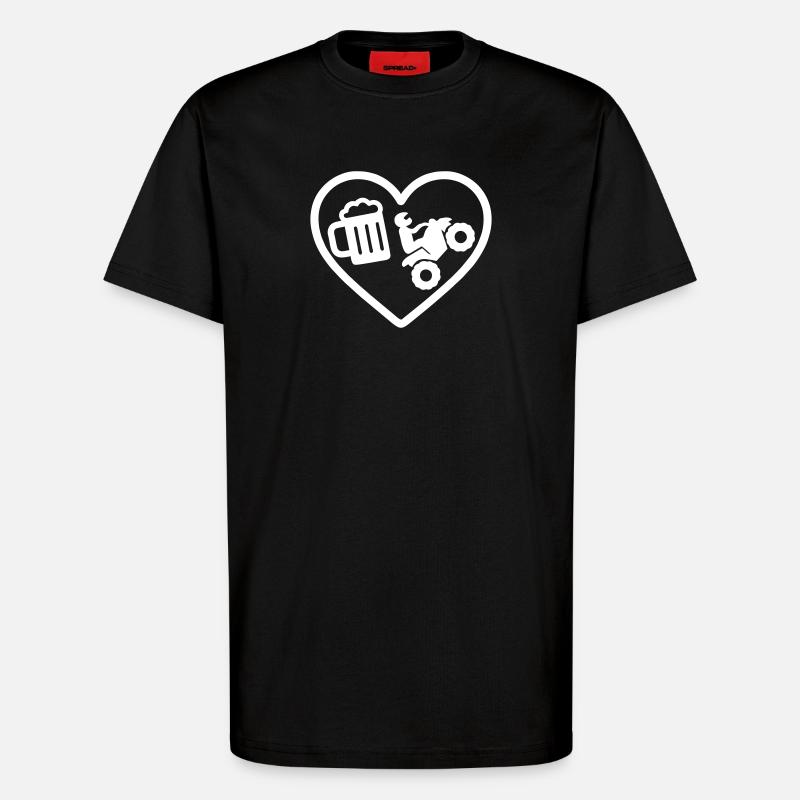 Herz Quad Bier - T-Shirt - made by SPREAD - SOLID BLACK