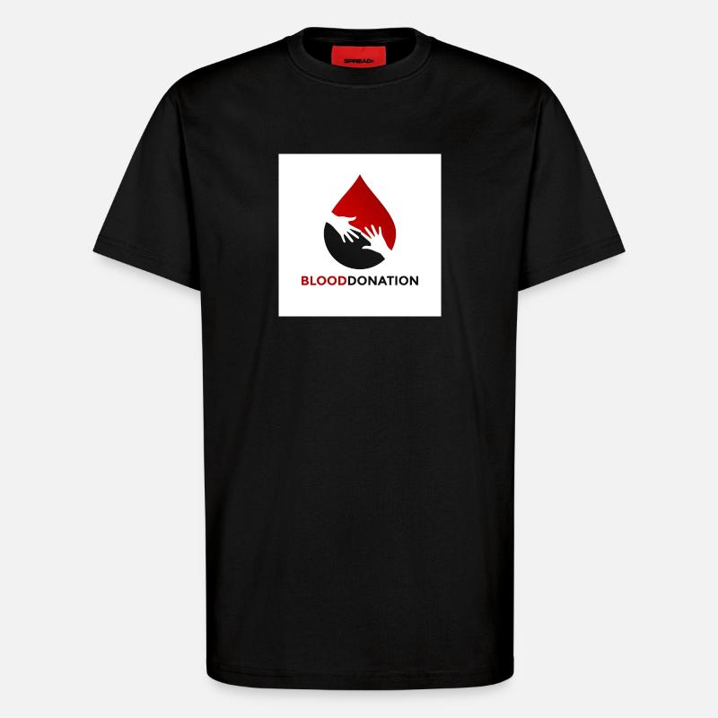 Emblem der Blutspendehände - T-Shirt - made by SPREAD - SOLID BLACK