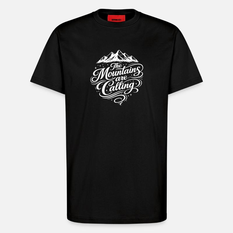 Die Berge Rufen Spruch - T-Shirt - made by SPREAD - SOLID BLACK