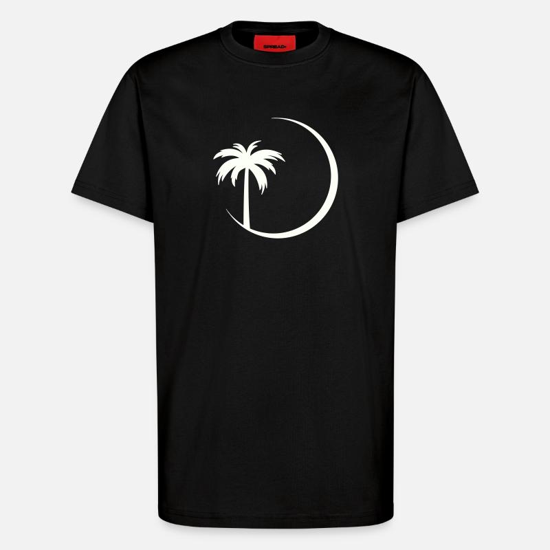 Palm Circle Silhouette - T-Shirt - made by SPREAD - SOLID BLACK