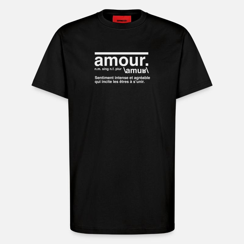 Amour Définition Style Dictionnaire  - T-shirt bio décontracté fabriqué en UE - SOLID BLACK