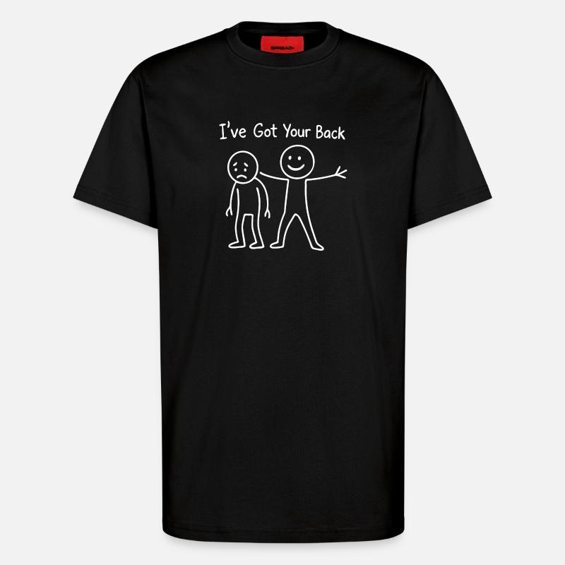 Ich stehe hinter dir: Support-Duo - T-Shirt - made by SPREAD - SOLID BLACK