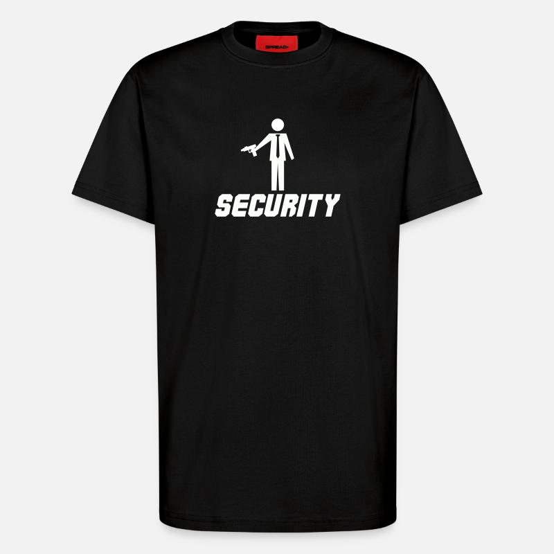 Security with a weapon - T-Shirt - made by SPREAD - SOLID BLACK